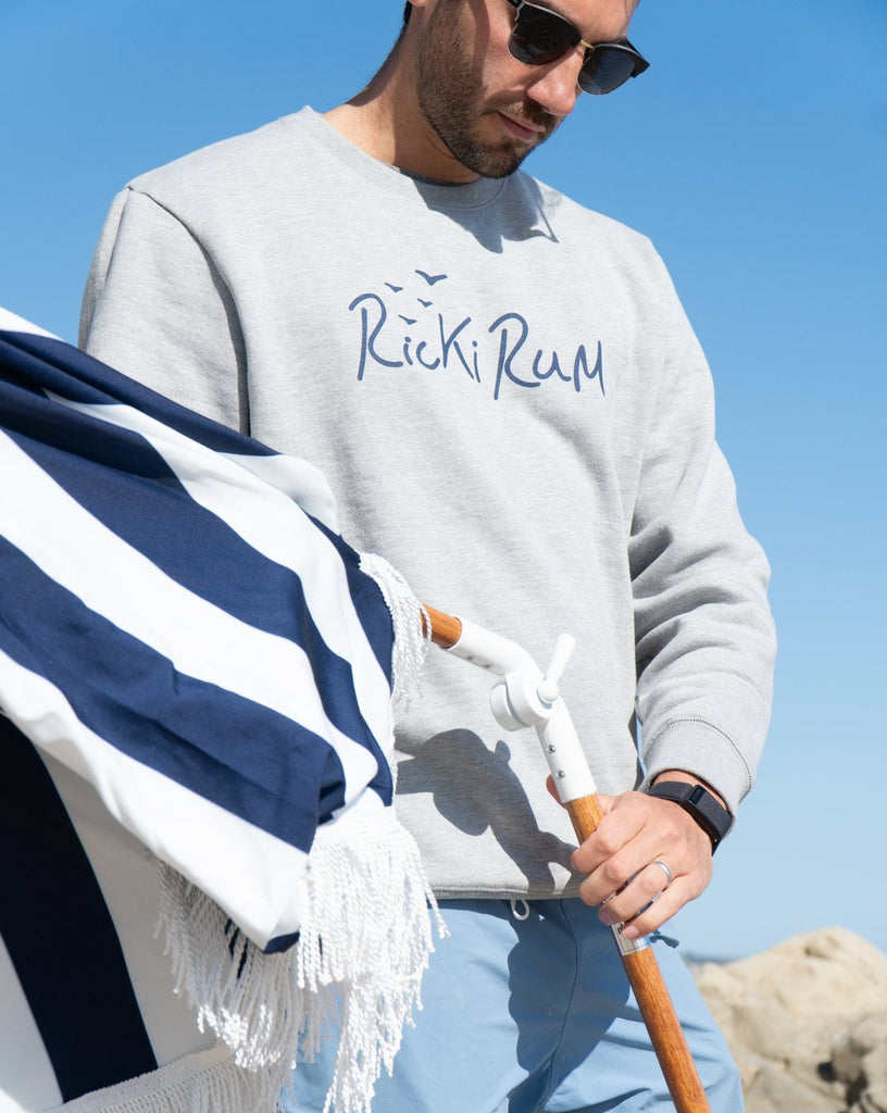 Ricki Rum Cozy Beach Sweatshirt - Heather Grey